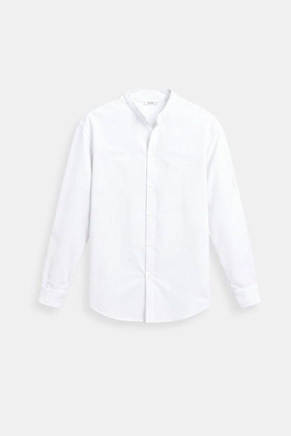 Old Money Cotton Linen Solid Color Long Sleeve Button Down Top Shirt Stand Collar