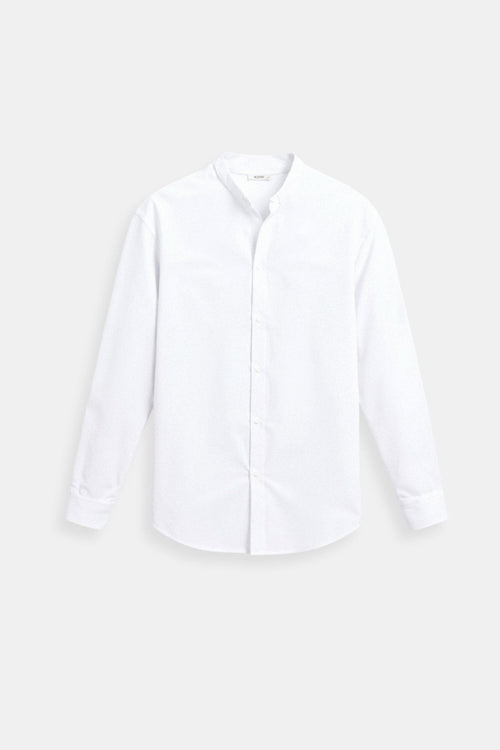 Old Money Cotton Linen Solid Color Long Sleeve Button Down Top Shirt Stand Collar