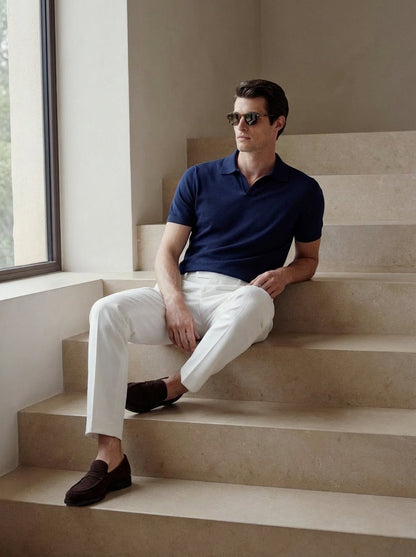 Old Money Ultra Fine 100% Cotton Fitted Polo T-Shirt